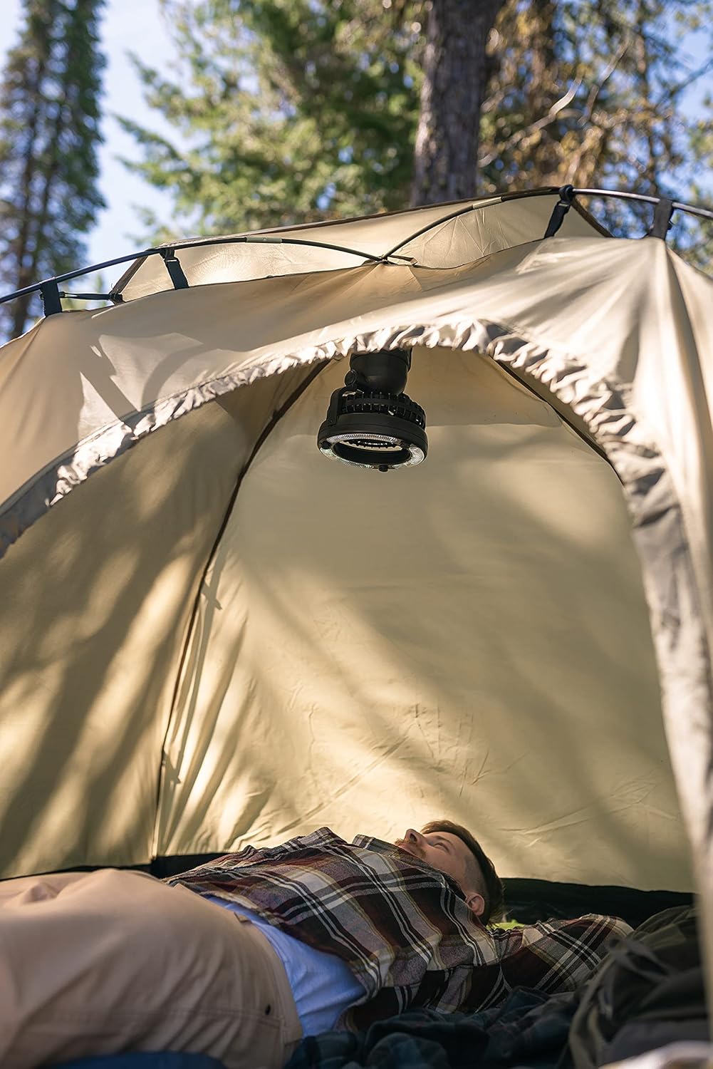 Stansport 450 18-LED Camping Lantern with Fan , Black