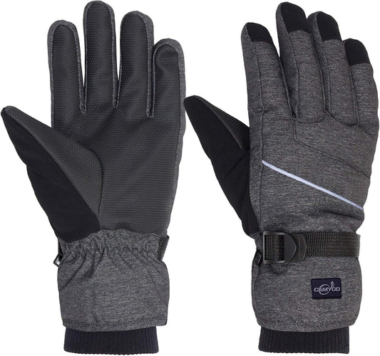 Waterproof Ski Snowboard Gloves with 3M Thinsulate,Zipper Pocket, Air Vent, Cold Weather Gloves for Men