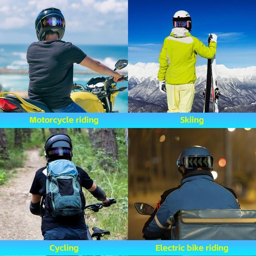 Smart Led Motorcycle Bike Cycling Helmet Display Sceen Light with Turn Signals Light,Speedometer,Programmable APP,Customizable Patterns Display Helmet Light Display Sceen for Night Ride,Waterproof