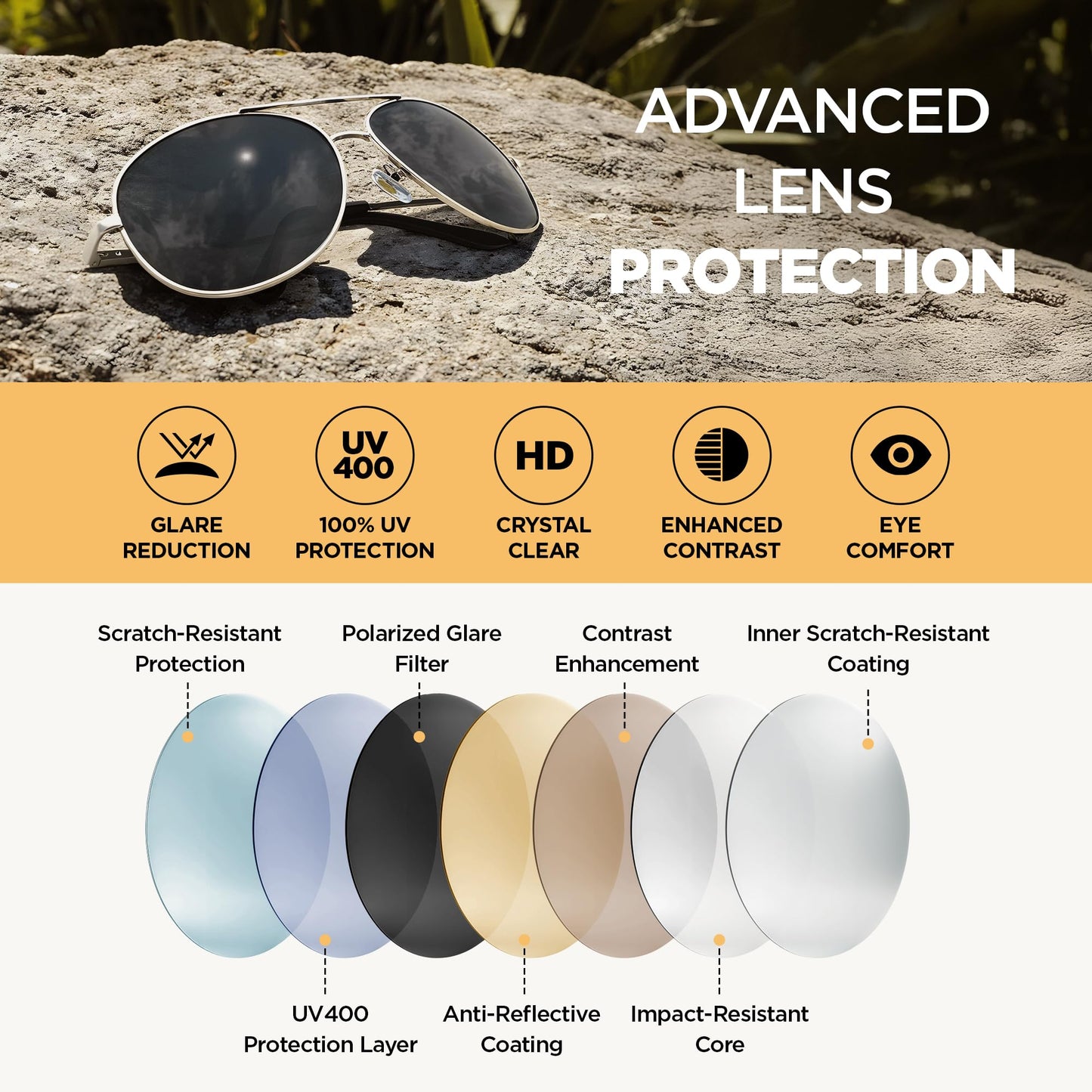 J+S Premium Military Style Classic Aviator Sunglasses, Polarized, 100% UV protection for Boys Girls (Small Frame - Silver Frame/Black Lens)