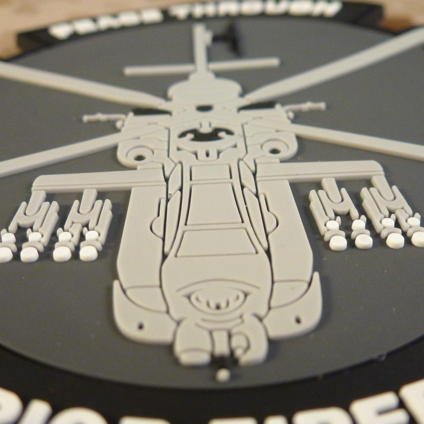 AH-64 Apache Helicopter PVC Patch [Black Grey White] Compatible with Velcro Patches for Backpacks,Hat Patches,PVC Patches,Patches for Caps,Plate Carrier Patches,Molle Patches,Patches for Hats