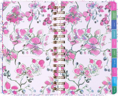 Lilly Pulitzer Medium Planner August 2025 - December 2026, Weekly Agenda & Monthly Calendar, Stickers, Pockets, Spiral Binding, 5" x 8.25" (Palm Beach Playground)