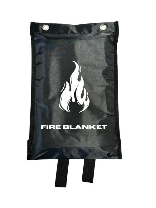 MotivPart 1X Fire Blanket for Home Safety Emergency Fire Blanket for Kitchen Fiberglass Fire Blankets Fireproof Blanket House Safety Flame Retardant Fabric Tarp Cover Black, Full