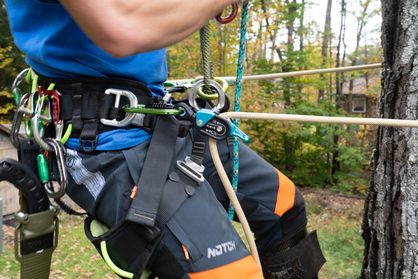 Notch Glide Rope Grab 3 Friction Settings, 1 Hand Operation, Smooth Non-Aggressive Clutch, for Lines 11-13mm, Meets ASTM F887 & CE Certified (64055B)