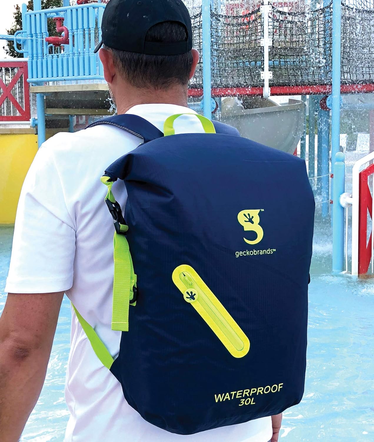 geckobrands Lightweight 30L Waterproof Backpack - Lightweight Watertight Outdoor Bag Hiking Traveling Light Water Activities