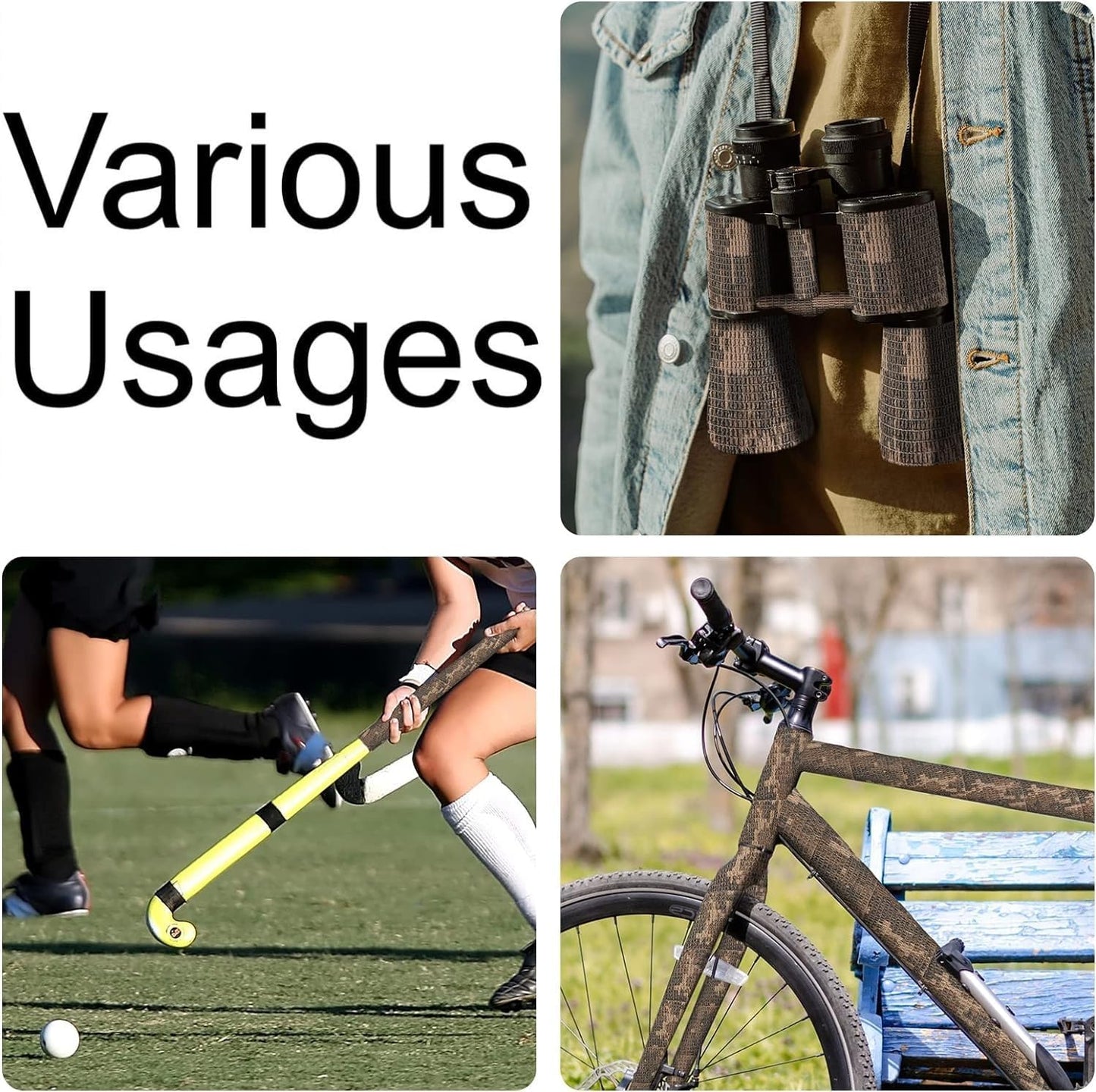 Camo Tape Wrap | Self-Adhesive Camouflage Bandage for Outdoor Sports | 2/3in x 14.76ft