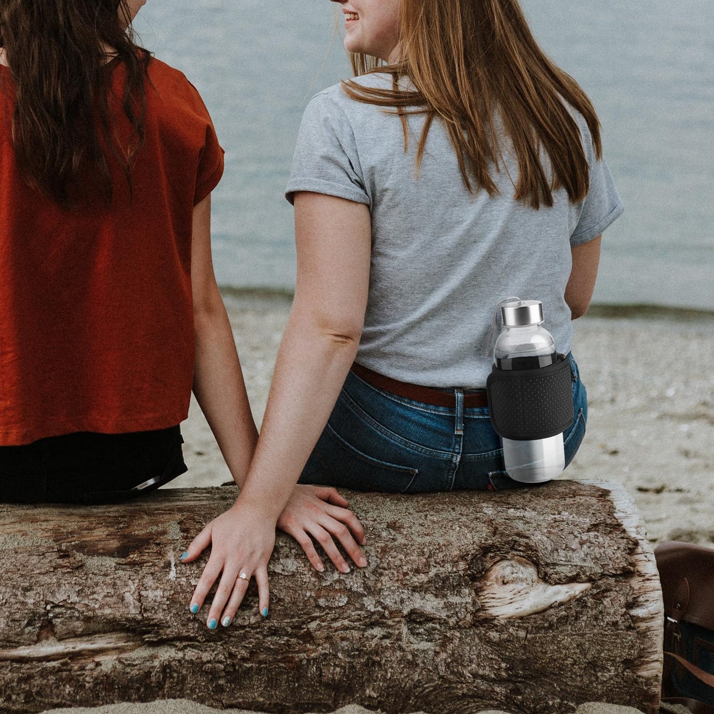Xxerciz Water Bottle Carrier Holder with Belt Clip Bottle Carrier Sleeve for Mineral Bottle Beverage Bottle and Other Small Water Bottles on Outdoor Walking Hiking Traveling