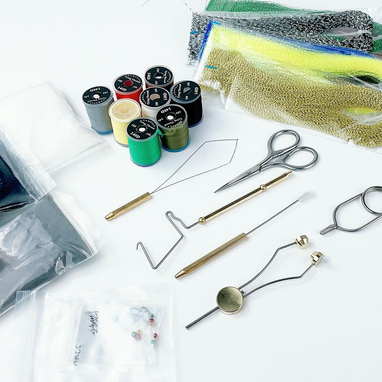 FREE FISHER Fly Tying Kit Material Tools Kit Bobbin Fly Hooks Scissors Fly Beads Threader Needle Whip Finisher Fly Fishing Flies Starter Making Kit 149Pcs with Carry Bag