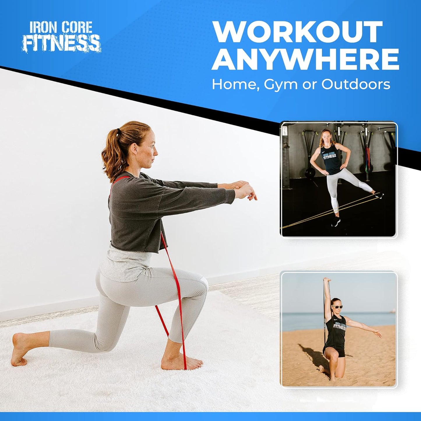 Pull Up Assistance Resistance Bands - Long Loop Power Bands for Men and Women - Strength Power Flexibility Training at Home & Gym - Ebooks & Workout Chart Included by Iron Core Fitness