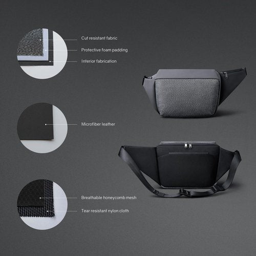 KORIN Anti-Cut Sling Bag for Men and Women Waterproof Chest Bag Daypack Crossbody Backpack fit 9.7 Ipad for Travel Sport Running Hiking