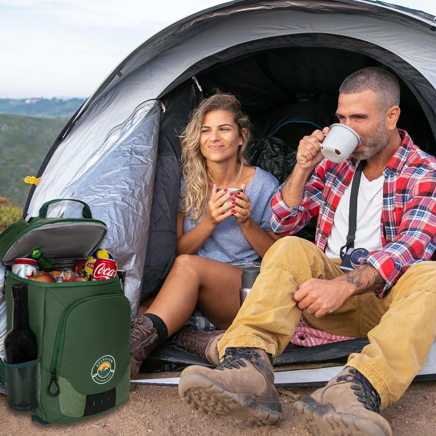 Apenglow Backpack Cooler – Leakproof Cooler Bag – Waterproof Holds 24 Cans