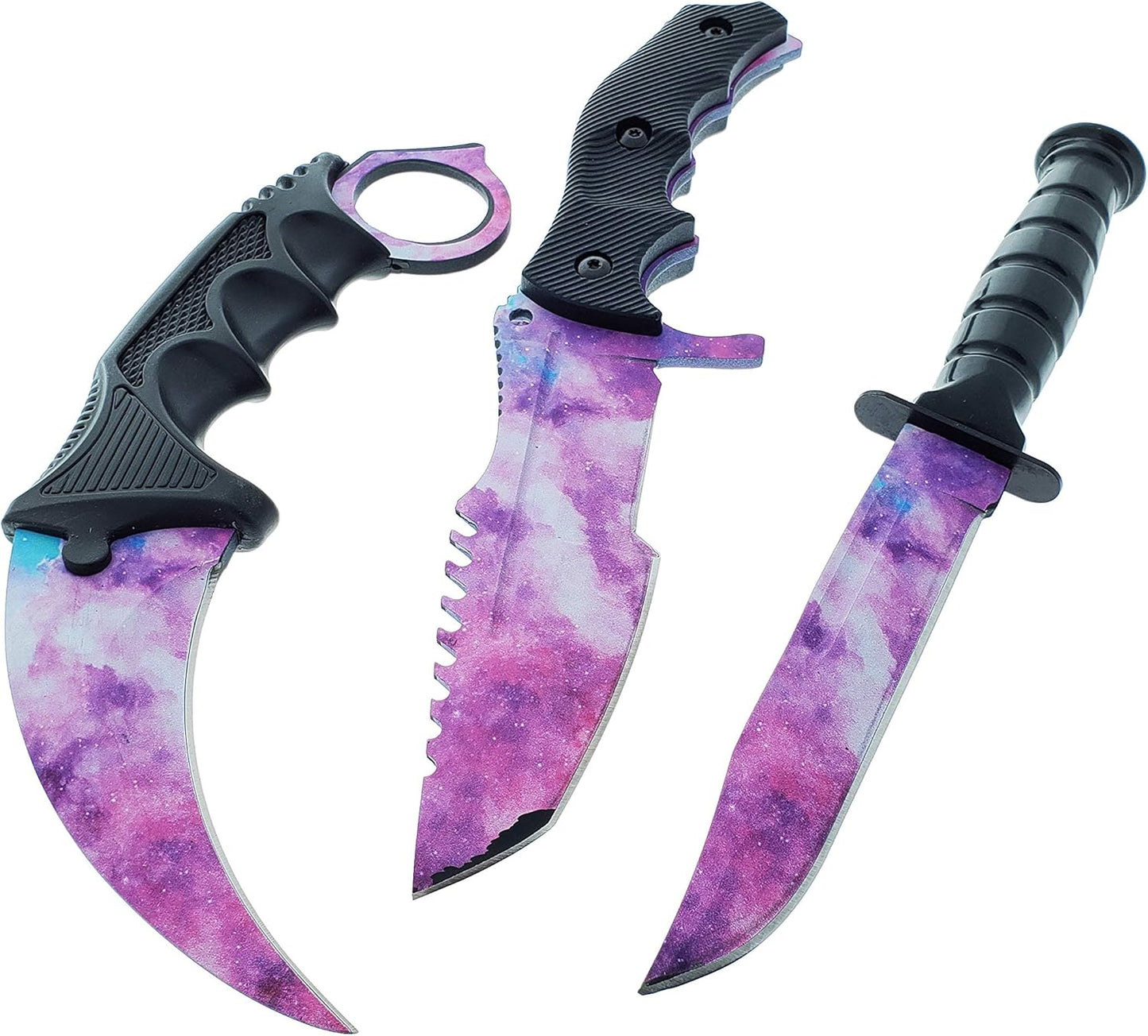 Falcon Knives CSGO Tactical Fixed Blade Set. 3 PCS Tactical Daggers. 2 Different Combo. for Collection, Gift, and Outdoors Camping Cut Ropes, Branches