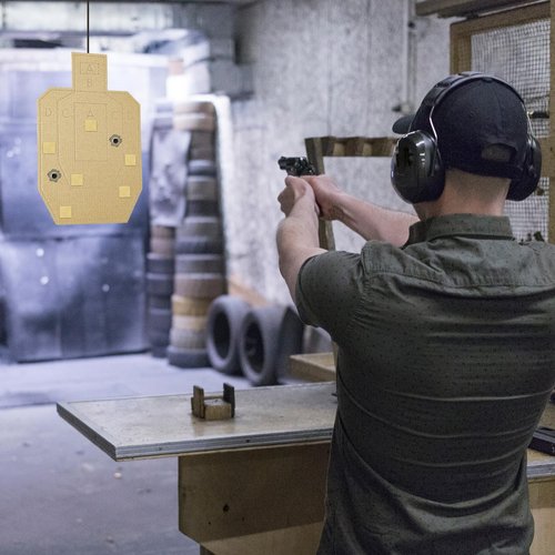 Qilery 9000 Pcs/ 9 Rolls Target Pasters 0.87 Inches Square Target Stickers Self Adhesive Shooting Stickers Kraft Paper Labels for Pistol Shooting Range Practice, 1000 Per Roll(Kraft Color)