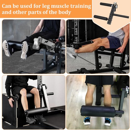 Power Rack Mounted Leg Extension and Curl Machine – 1.02in & 0.71in Hole Compatible, 8-Position Adjustable Seated Leg Trainer with 175lbs Capacity, Squat Rack Attachment