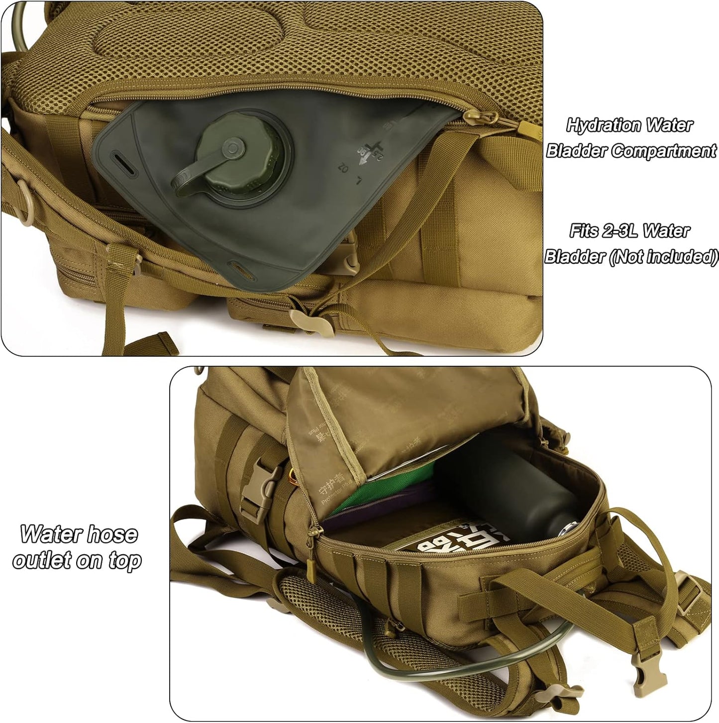 ArcEnCiel Hydration Pack Motorcycle Backpack Tactical Bag with Patch without Waterbladder