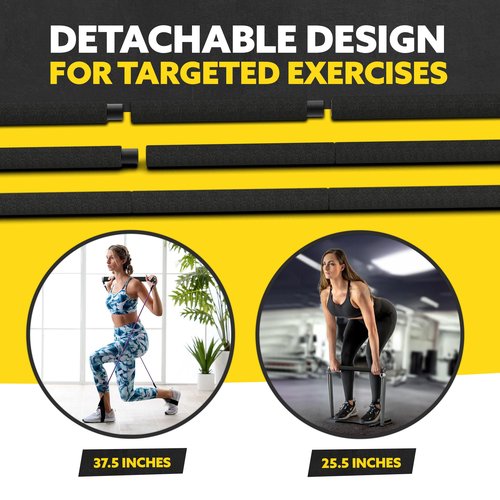 Portable Resistance Band Bar - Steel Resistance Bar for Resistance Bands - Resistance Bar for Working Out - Dual Cable Machine Bar - Straight Bar Cable Attachment - Adjustable from 38" to 26"
