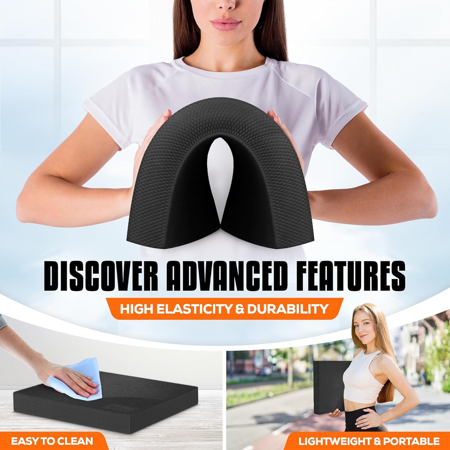 Yes4All Nonslip Foam Balance Pad - Upgraded Exercise Mat for Yoga & Stability Training