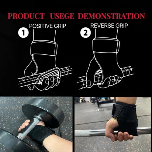 Wiexiang Lifting Straps Wrist Straps for Weightlifting Cowhide Material Robust and Durable Deadlift Straps,Straps for Weightlifting, Bodybuilding, trength Training Wrist Hooks for Men/Women (Black)