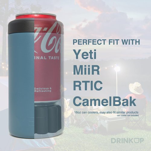 DrinkUp 12oz Can Adapter for 16oz YETI Can Coolers - Fits MiiR CamelBak RTIC BrMate Tallboys