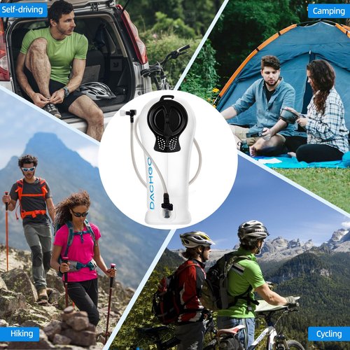 Dachgo Hydration Bladder, 1.5L 2L 3L Water Bladder for Hiking Backpack, BPA-Free & Taste-Free Hydration Water Reservoir, Camping Cycling Running (Clear White, 1.5L)