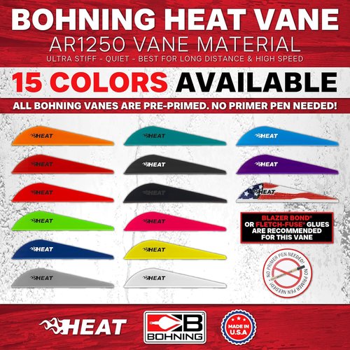 Bohning 101036WH25 Heat Vane, 2.5 White, 36pk