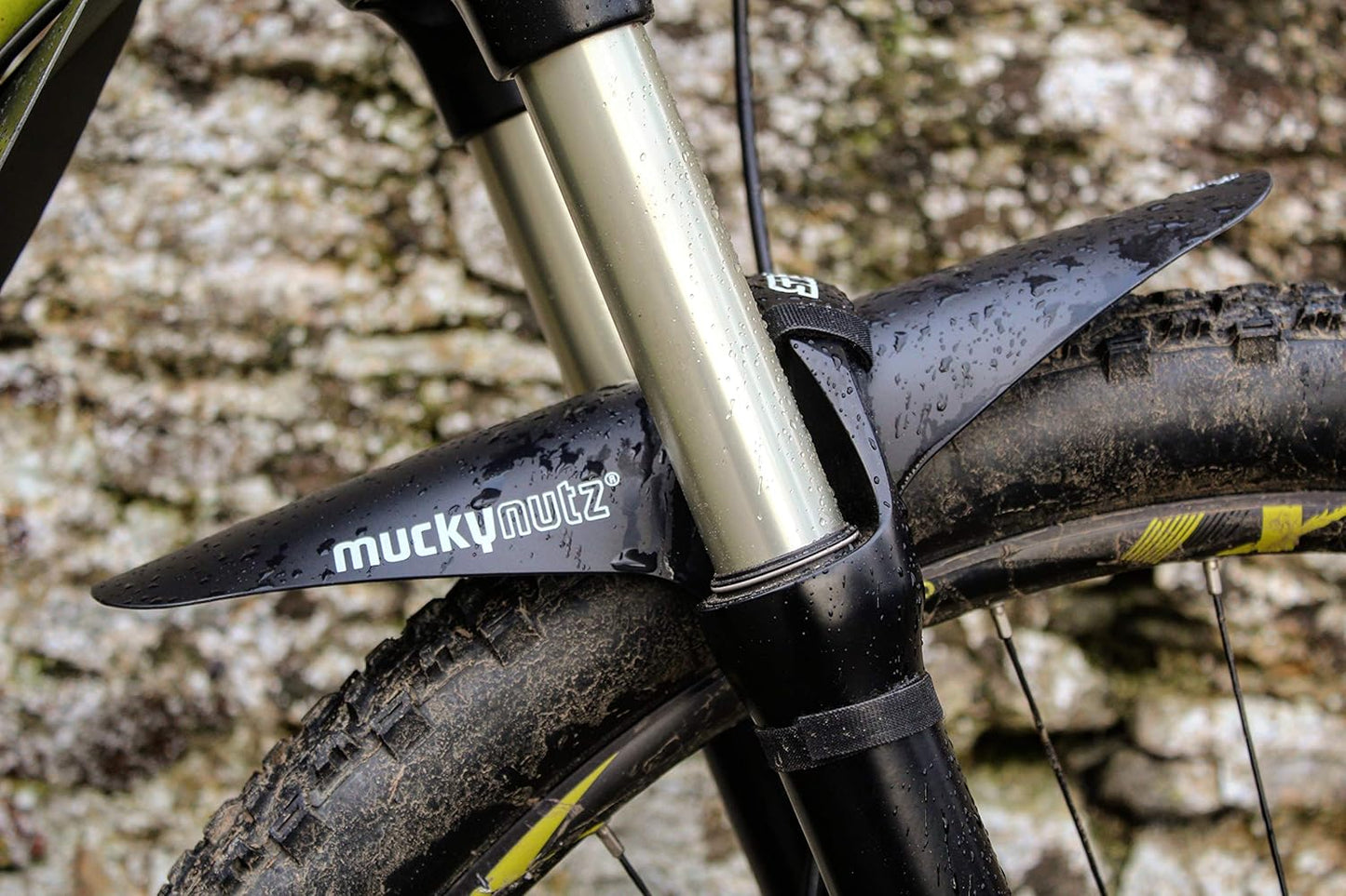 Mucky Nutz Face Fender XL, Black, Stainless Steel, Mountain Bike, Front