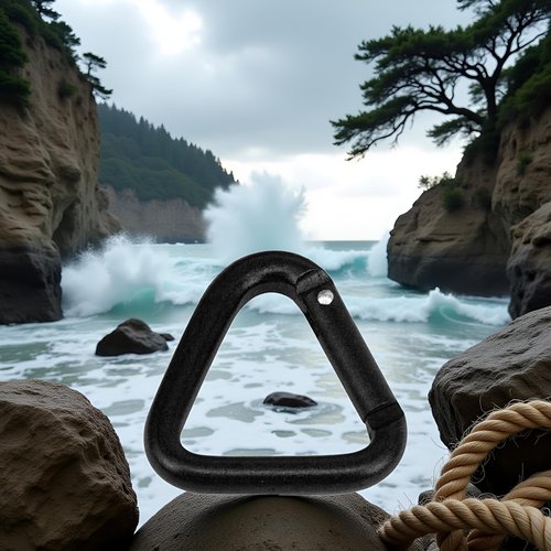 Black Carabiner Clip Auto Locking Storage Corrosion-Resistant Wear-Resistant Hiking Triangle Carabiner Buckle Compatible with Outdoor Accessory and Keychain Carabiners