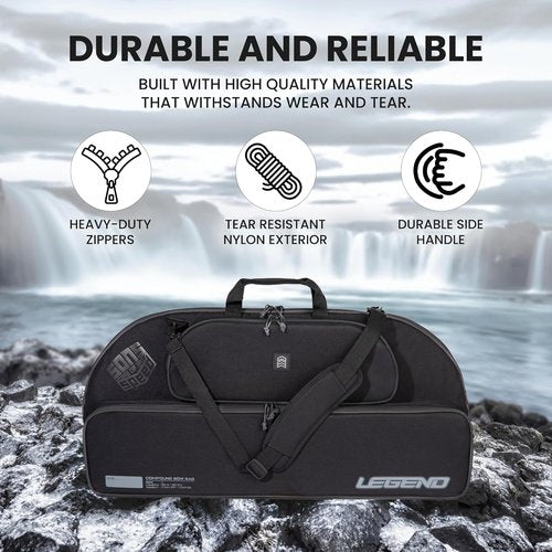 LEGEND Bowarmor Soft Compound Bow Case - Lightweight Youth Bow Bag, Premium Archery Case with Soft Lining, Durable Soft Case with Multiple Pockets, Bow & Arrow Case for Archery Accessories -36 or 45in