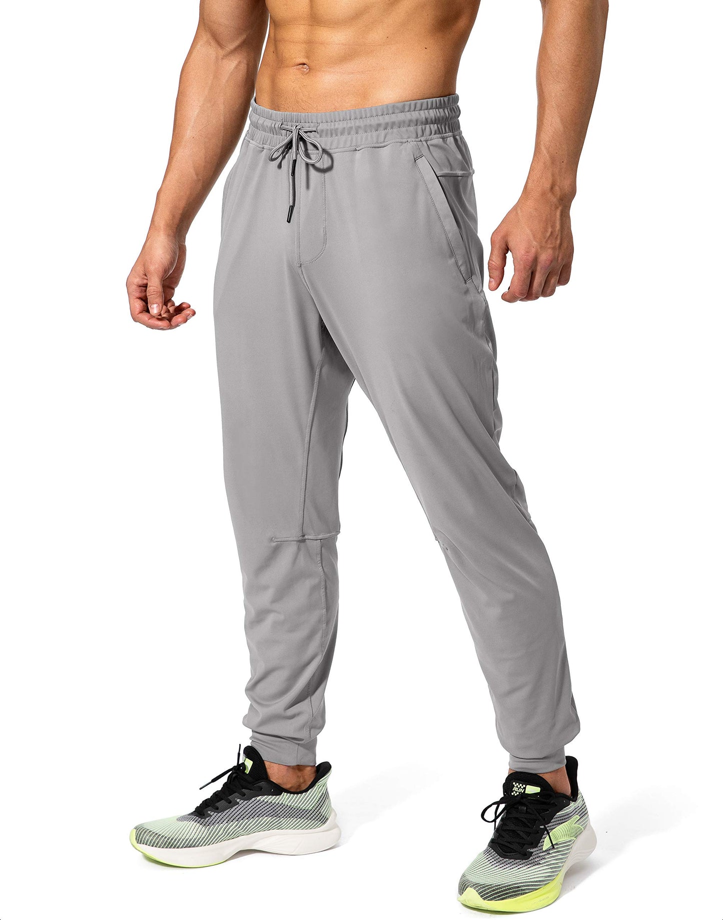 G Gradual Men's Sweatpants with Zipper Pockets Athletic Pants Traning Track Pants Joggers for Men Soccer, Running, Workout(Light Grey,S)