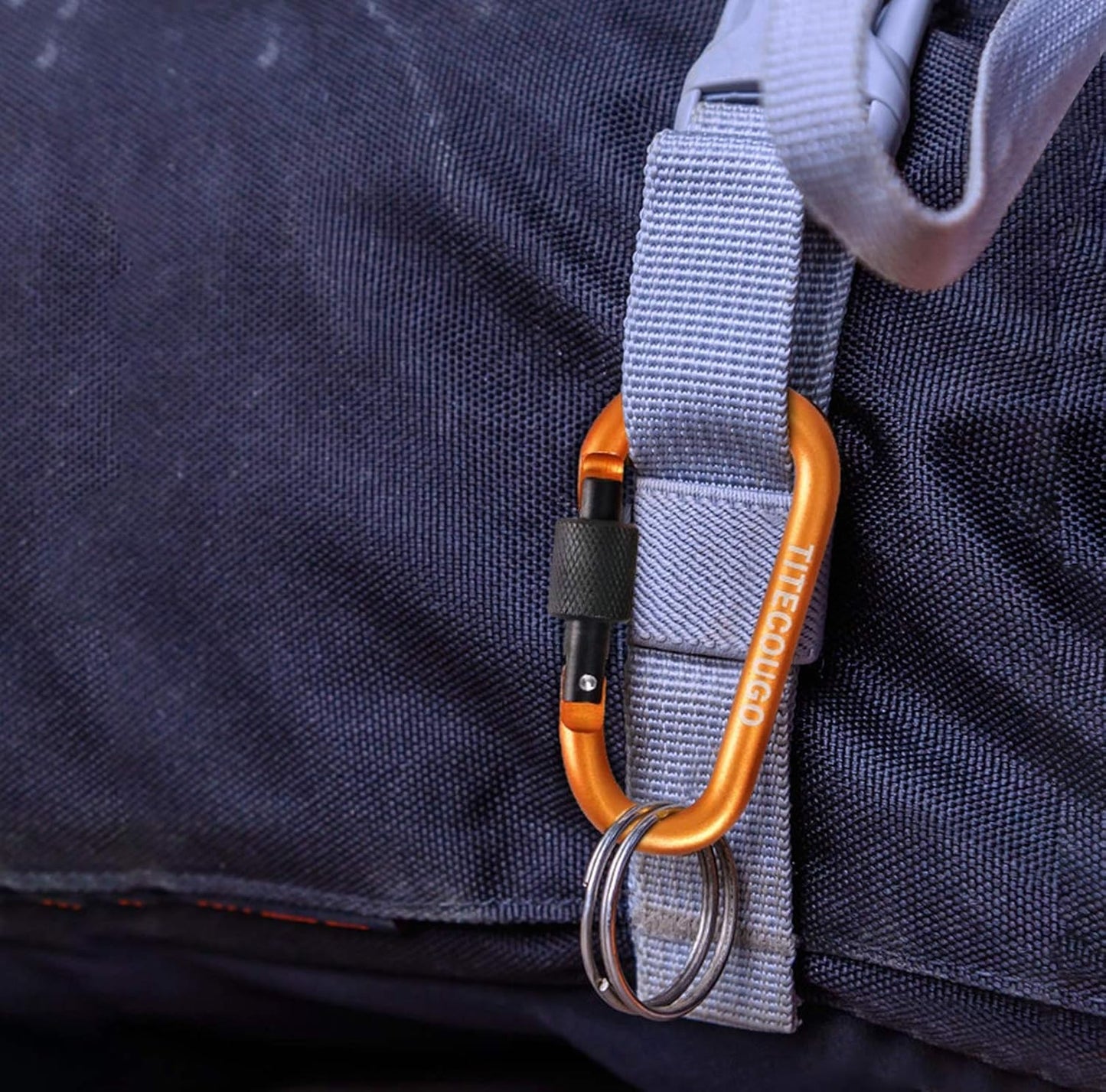 TITECOUGO Aluminum Alloy D-Ring Carabiner Key Chain Clip Hook for Camping Hiking Backpacking Outdoor Not for Climbing