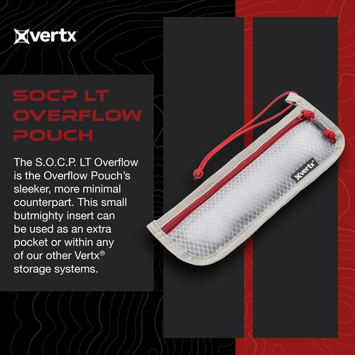 Vertx S.O.C.P. LT Overflow Small Mesh Zipper Pouch Organizer Insert for Backpack, Bag, Accessories and Tool Storage EDC Pouches