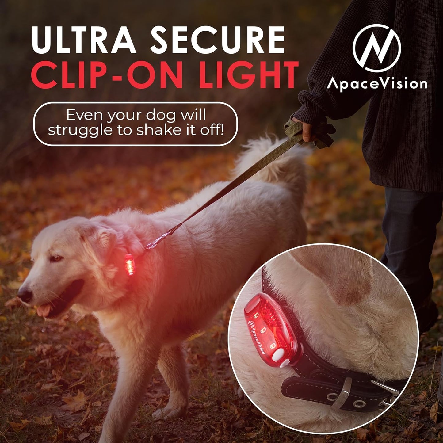 EverLightFX USB Rechargeable LED Safety Light (2 Pack) by Apace - Super Bright Bike Tail Light Works Brilliantly as Running Light for Joggers, Pets, Bicycle Strobe or Rear Clip On Lights