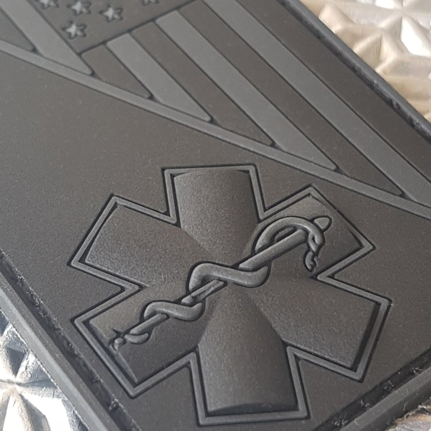 American Flag Medic Patch PVC EMS Patch Compatible with Velcro EMS Patches for Backpacks Medical Patch Paramedic Patch Tactical Medic Patch EMT Patch Medical Cross Patch (Blackout Subdued)