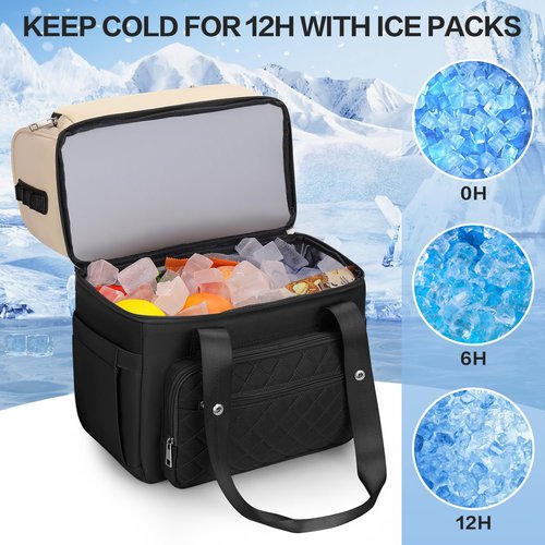 YOUNGOA Waterproof Cooler Backpack for Women, Insulated Leakproof Backpack Cooler for Camping, Beach, Outdoor, 25L, 36Cans, Black
