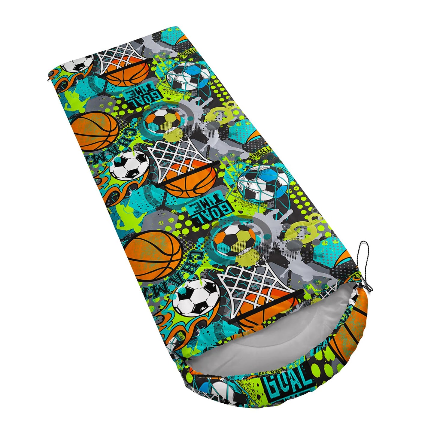 AILONEN Boys Kids Sleeping Bags,Lightweight,Waterproof,3 Season Warm & Cool Weather,Sport Basketball Camping Sleeping Bags for Boys Girls Kids,Traveling,Outdoors