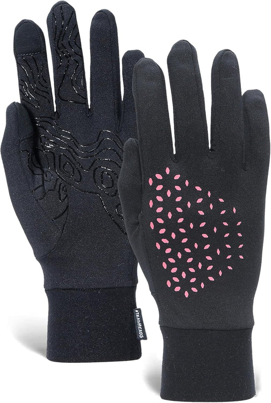 TrailHeads Lightweight Running Gloves for Women – Moisture Wicking & Touchscreen Women’s Gloves with Anti-Slip Grip – Ideal for Cool Weather Workouts & Outdoor Activities
