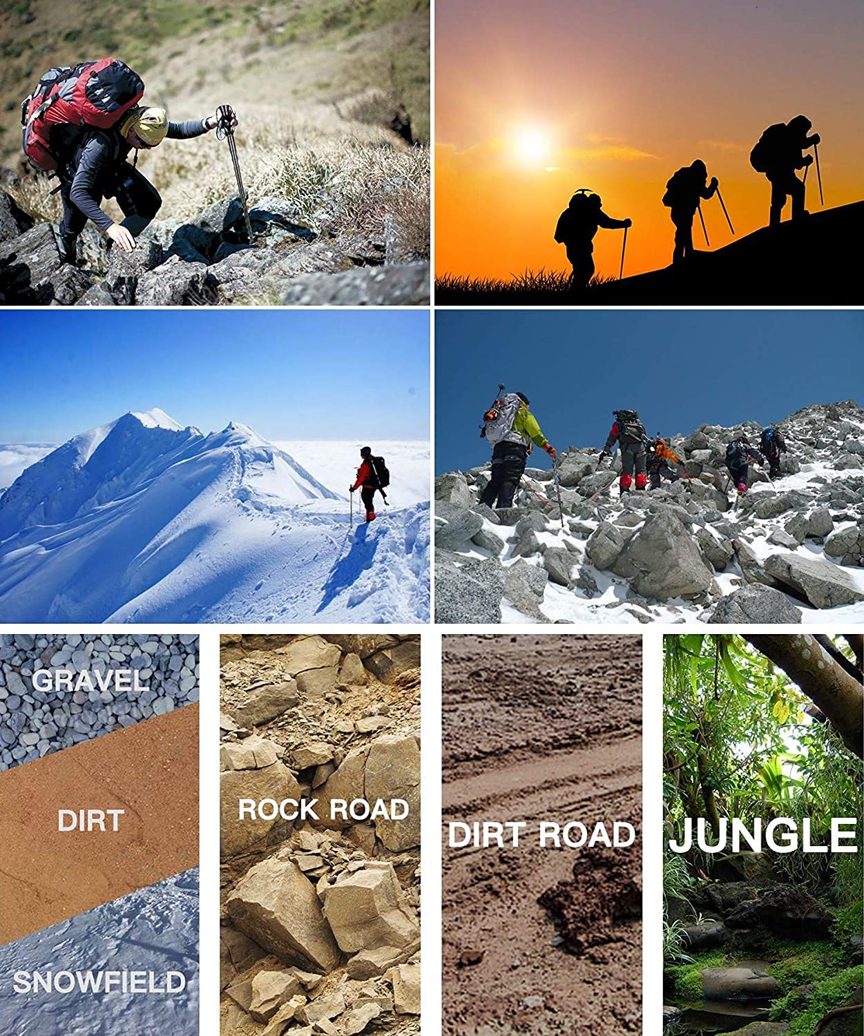 aiGear Premium Walking Hiking Stick and CNC Machined Ext Section and Anti Skid Rubber Tips