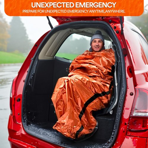 Emergency Sleeping Bags for Survival, with Whistle, Portable Camping Bivy Sacks Waterproof Blanket for Camping Hiking and Other Outdoor Activities,