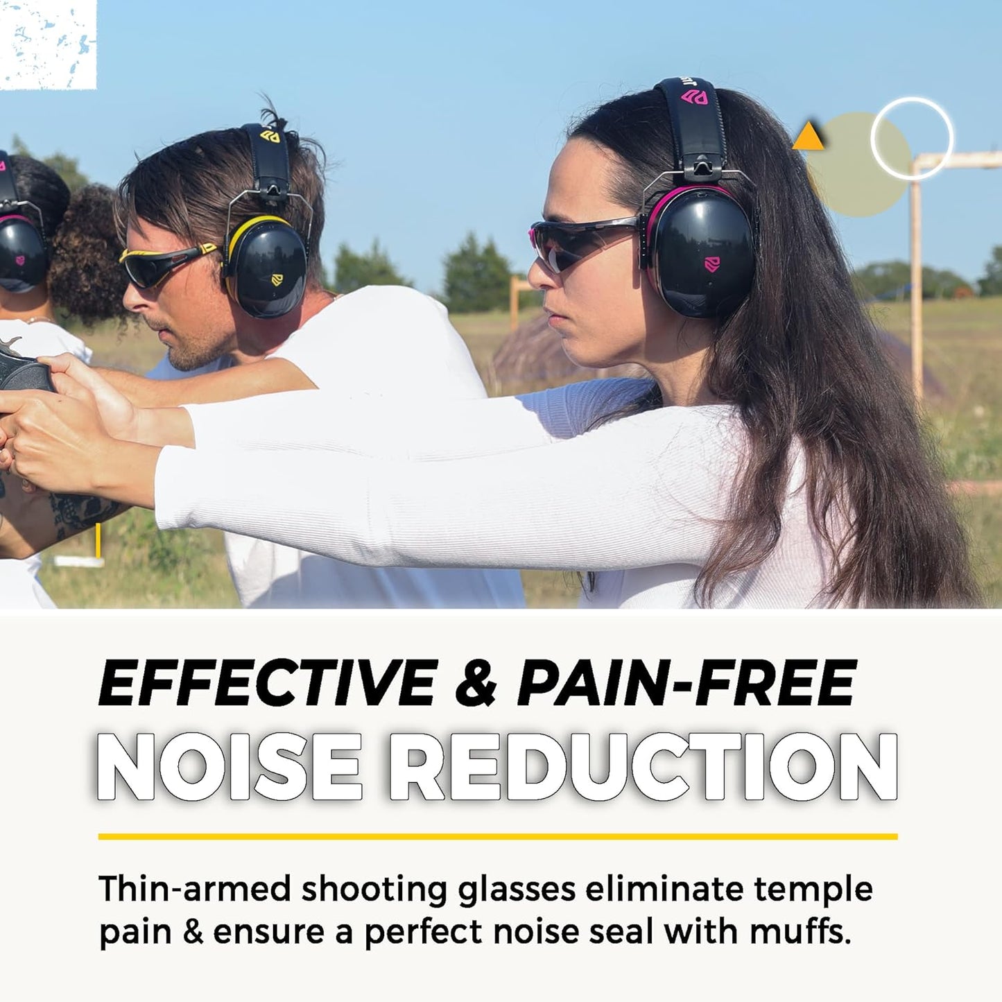 TradeSmart High-Performance Earmuffs for Shooting Range & Shooting Eye Protection Glasses + Firearm Confidence Course