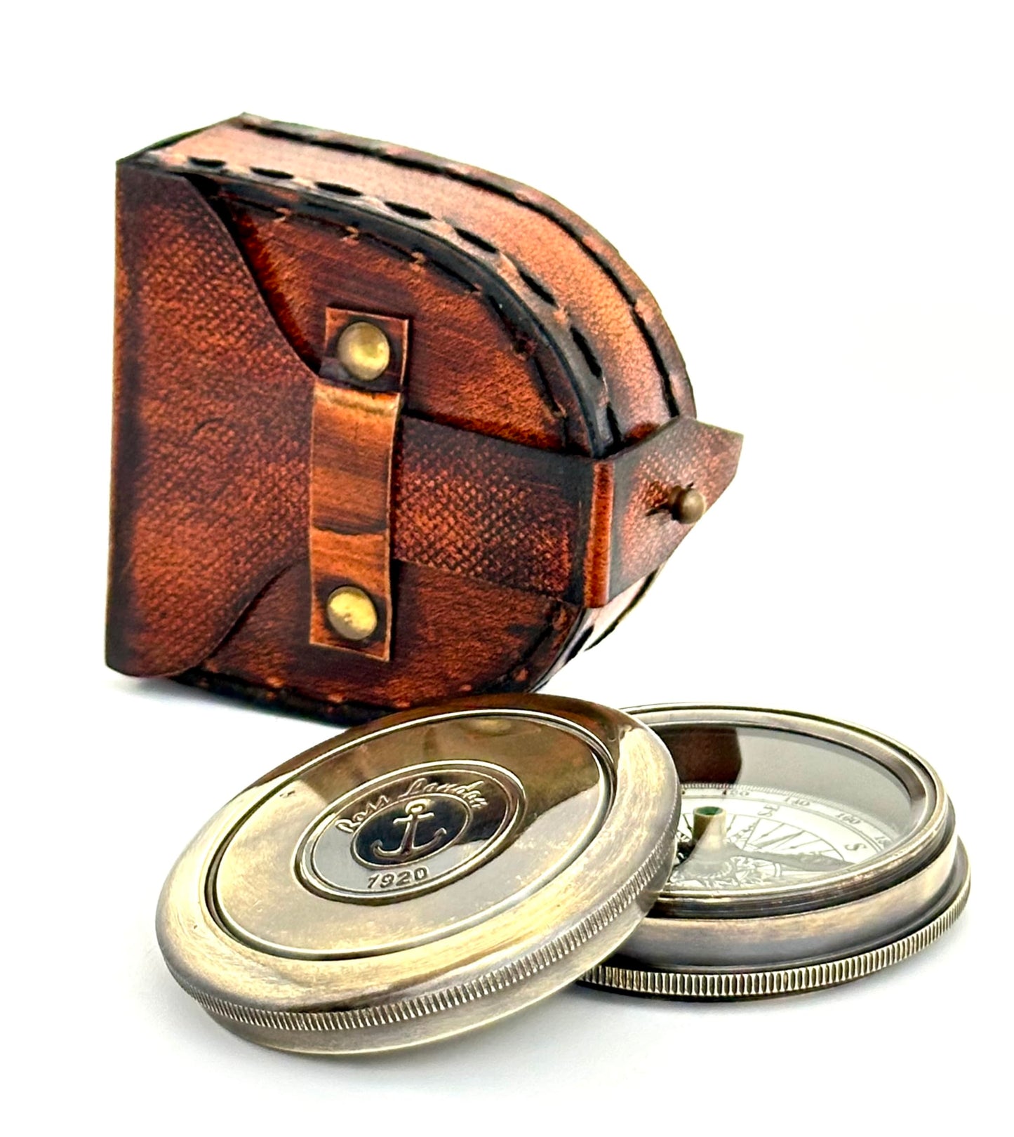 Faith Compass – Inspirational Gift for Men & Boys | Christian Baptism, Communion, Confirmation, or Graduation Present | “Faith is The Light That Guides You” Engraved | Leather Case