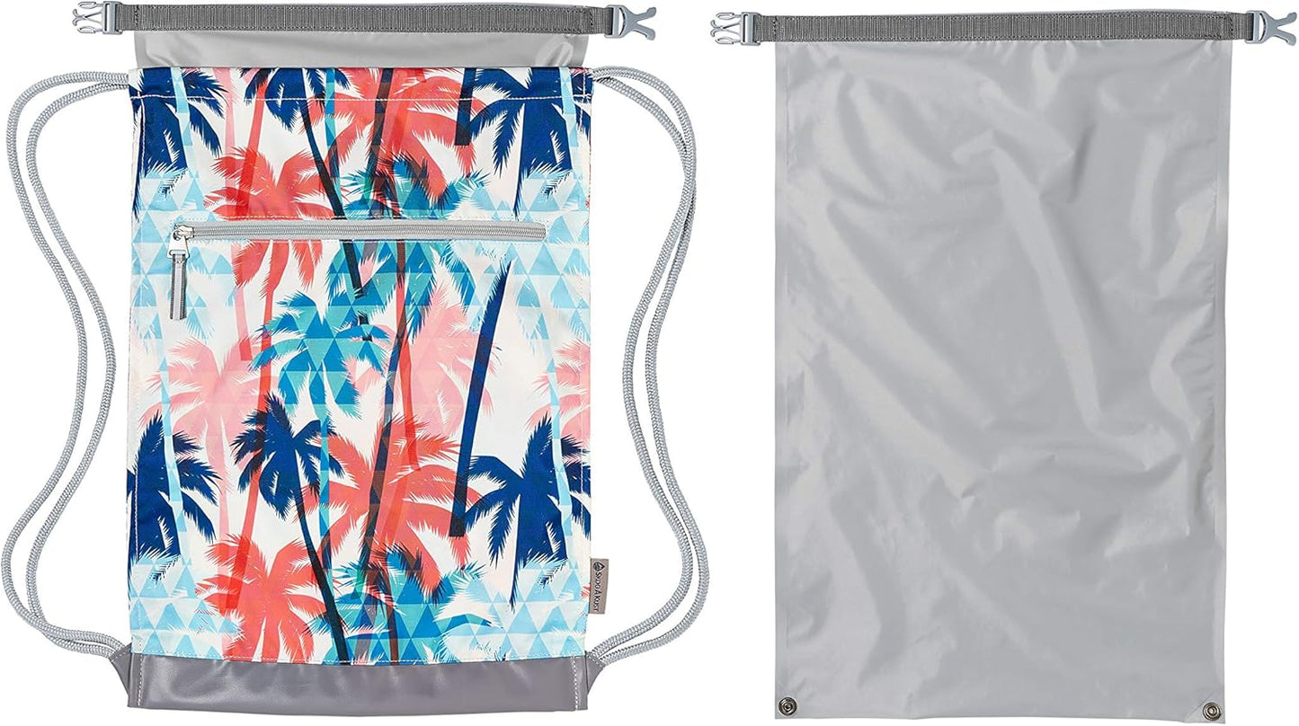 Skog Å Kust GymSak | Patented 2-in-1 Drawstring Cinch Bag with Removable Waterproof Dry Bag | Red