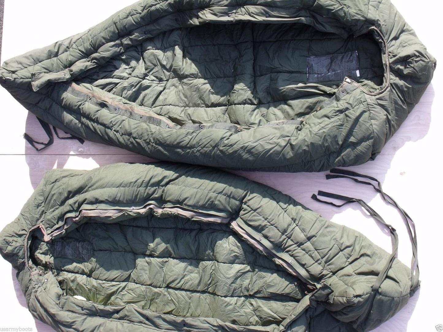 Very Warm Thick Old School Military US Army Subzero Extreme Cold Weather ECW Down OD Green Sleeping Bag by US Goverment GI USGI