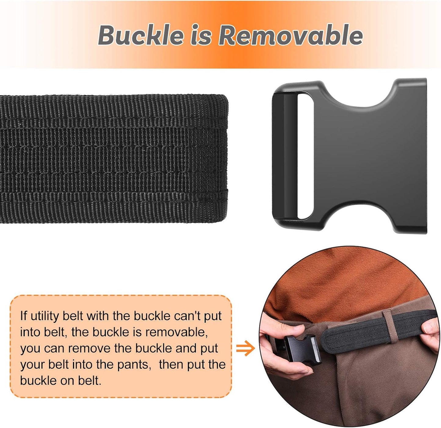 AIRSSON Heavy Duty Belt Tactical Combat Police Utility Belt 1.5 inch Load Bearing with Quick Release Buckle (duty belt)