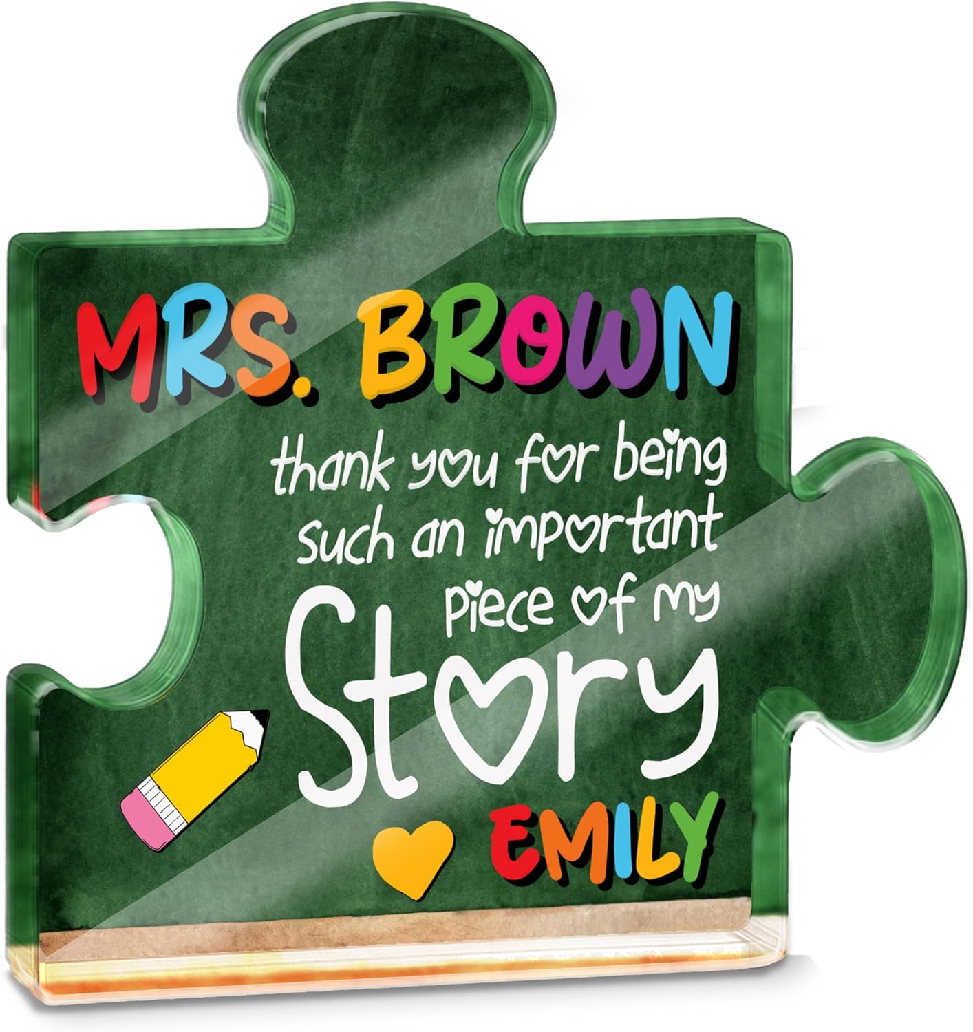 Personalized Teacher Appreciation Paperweight Gift – Custom Acrylic Desk Paperweight 4x3.75 Inch – Thank You Gift from Students for End of Year, Retirement, Christmas or Teacher’s Day