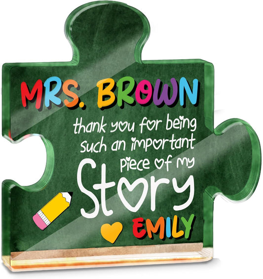 Personalized Teacher Appreciation Paperweight Gift – Custom Acrylic Desk Paperweight 4x3.75 Inch – Thank You Gift from Students for End of Year, Retirement, Christmas or Teacher’s Day