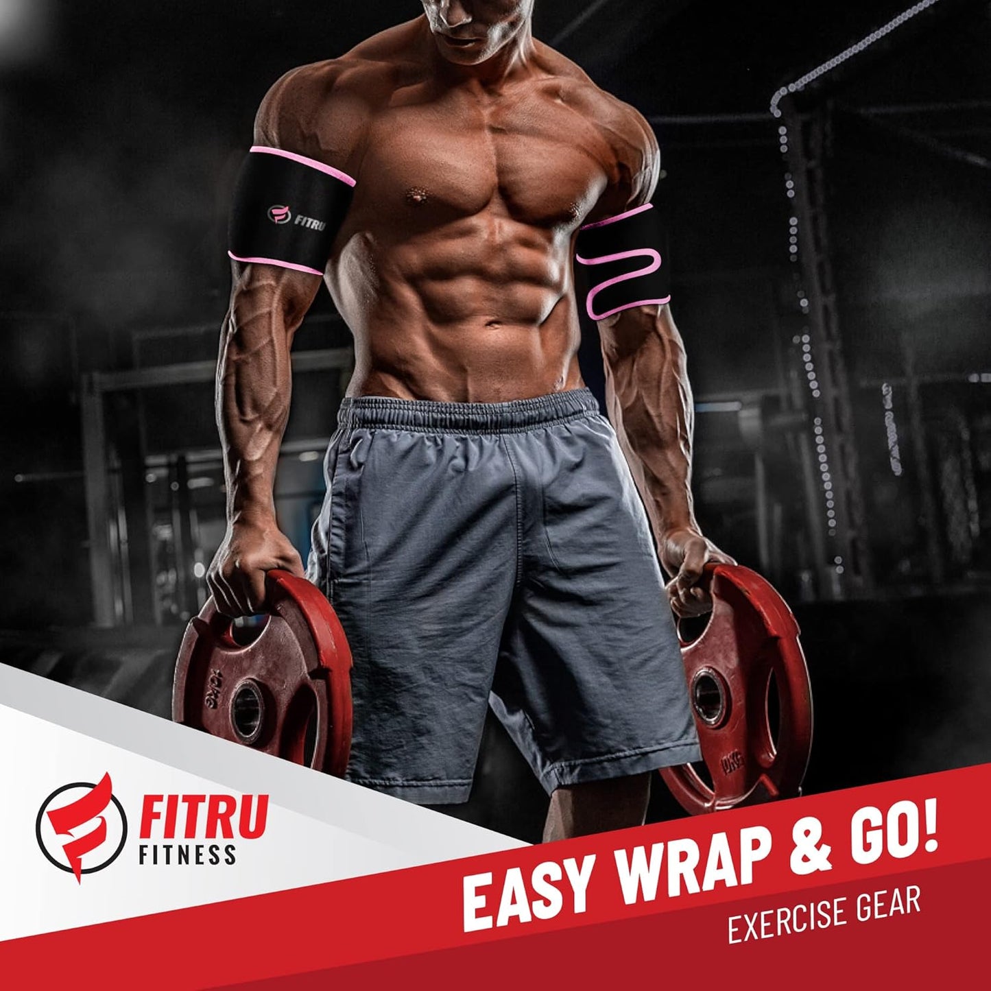 Fitru Premium Arm Trimmers for Men & Women | Sauna Arm Wraps for Flabby Arms Increasing Heat & Sweat During Exercise