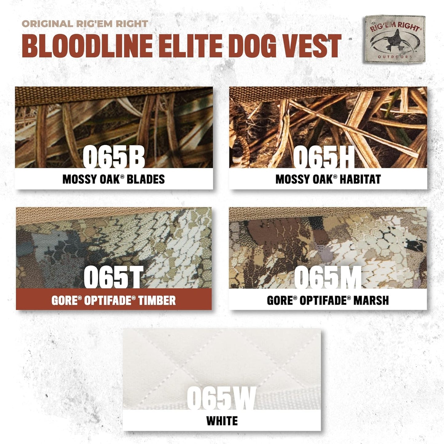 Rig'Em Right Waterfowl Bloodline Elite Dog Vest for Duck Hunting with Ultra Comfortable 3mm Neoprene 3-Layer Construction, Flotation Foam, Heavy-Duty Canvas, and More (Optifade Marsh, L)