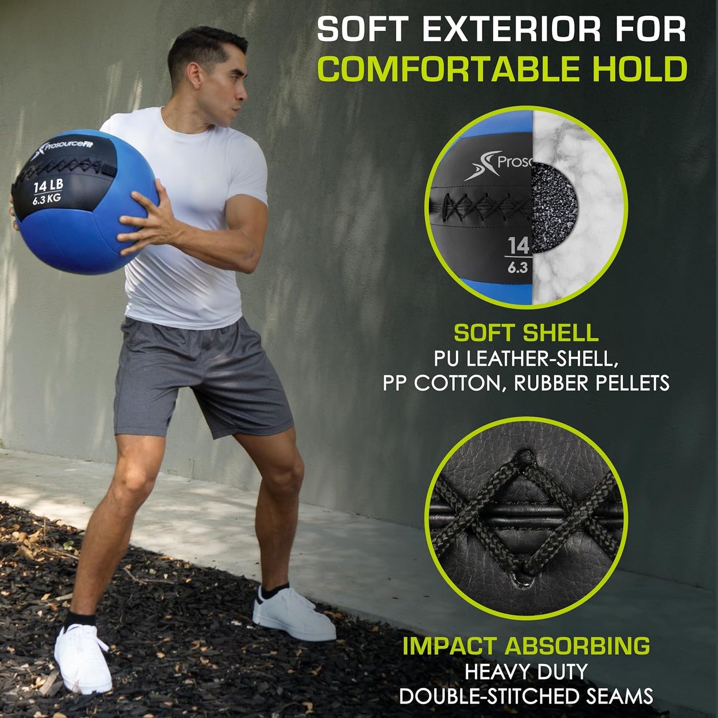ProsourceFit Soft Medicine Balls, Wall Balls and Full Body Dynamic Exercises, Color-Coded Weights