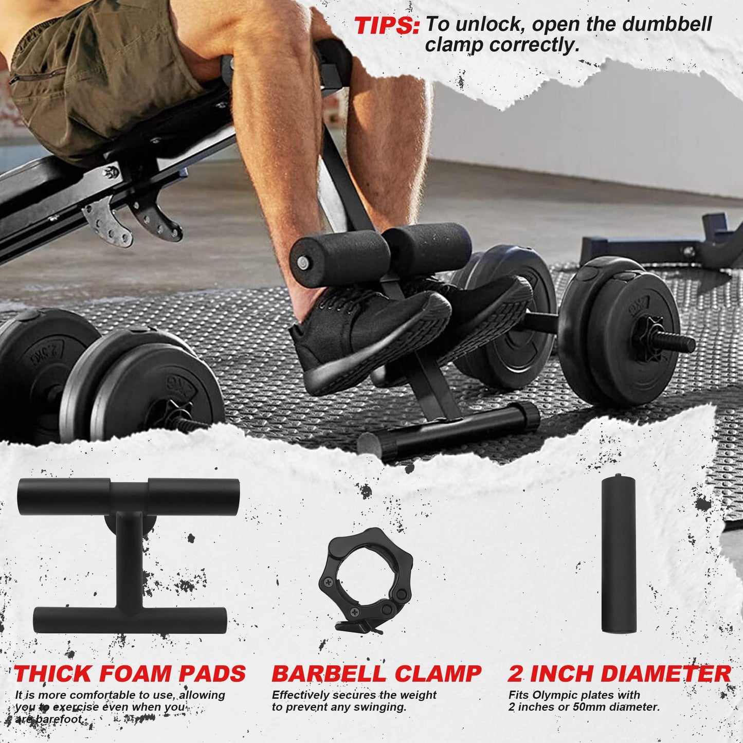 AHTAPFON Tib Bar,Tibialis Trainer, Tibia Dorsi Calf Machine Anterior Exercise Equipment for Strengthen Calves Shins Ankles Lower Leg Muscle, Fits 2" Olympic Weight Plates Home Gym Knees Over Toes