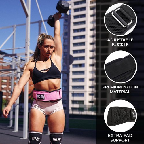 Dojo Pro-Locking Weightlifting Belt – Adjustable Neoprene Belt for Gym, Bodybuilding, Cross Training, Powerlifting – Premium Men & Women Back & Lumbar Support for Strength Training, Deadlift, Squat
